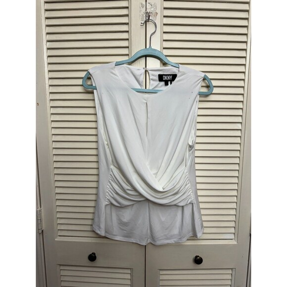 DKNY Donna Karan Master Pieces Women's Dual Drape Shell Knit Top Size L - Picture 1 of 9